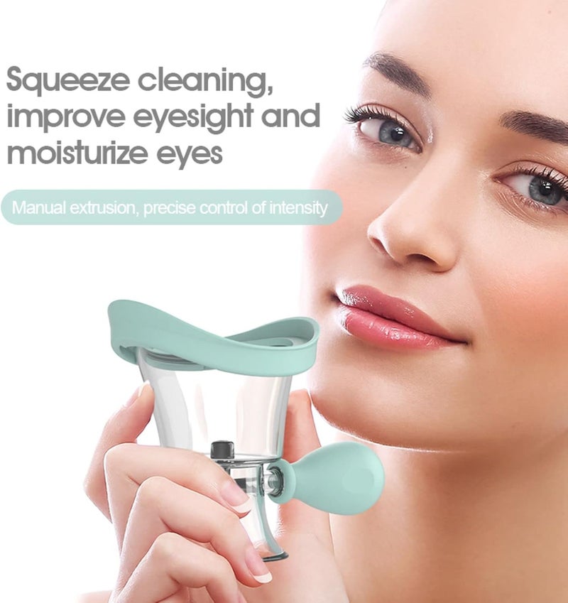 AITIME Eye Wash Cup, Portable Reusable Eye Cups for Eye Wash, Eye Rinse Cup and Contact Lens Case Kit, Silicon Manual Air Pressure Eye Washer Cup Tool(Blue) - Image 5